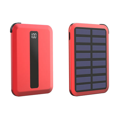 3 types of terminals, no outdoor carrying, no cable carrying, active in travel and disaster! Ultra thin mobile battery with solar charging